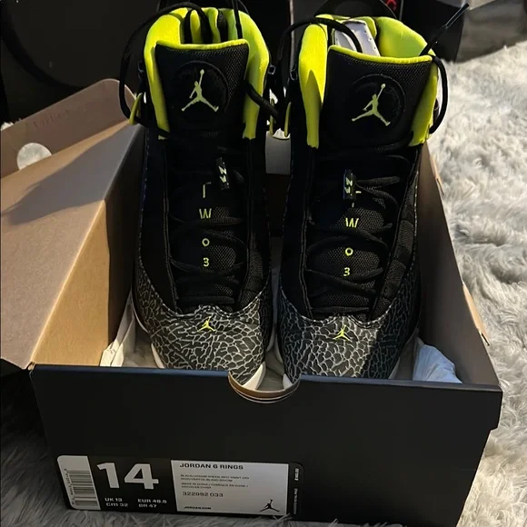 Jordan 6 Rings Black and Gray Sneakers - Picture 1 of 11